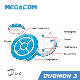 Megacom DuoMon3 1P/2P Auto Catcher, Rechargeable Pocket Auto Collecting Device with Adjustable Lights, Sound Notifications and One Touch Reconnect - Standard Version