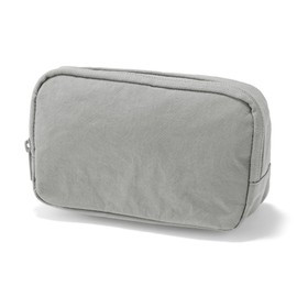 MUJI 84475832 Wrinkle Nylon Pouch with Large Opening Pouch, Gray, L 7.1 x 4.5 x 2.8 inches (18 x 11.5 x 7 cm)