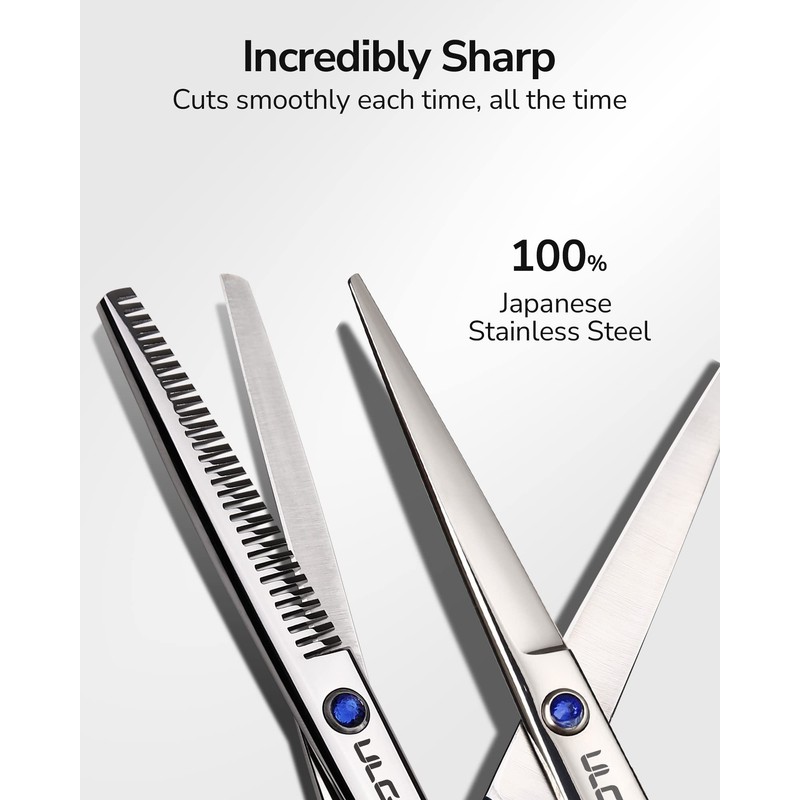 ULG Hair Cutting Scissors, Thinning Scissors Set, Professional Hairdressing Texturing