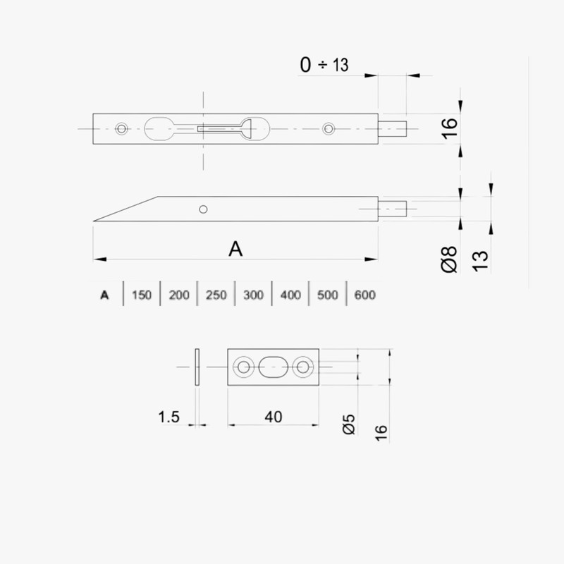 Bricoleva.it Steel Lever Lock - Suitable for 16 mm Wooden