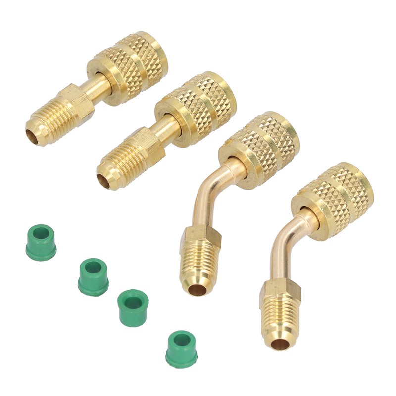 4Pcs 1/4SAE to 5/16SAE Conversion Head Refrigerant Charging Adapter for