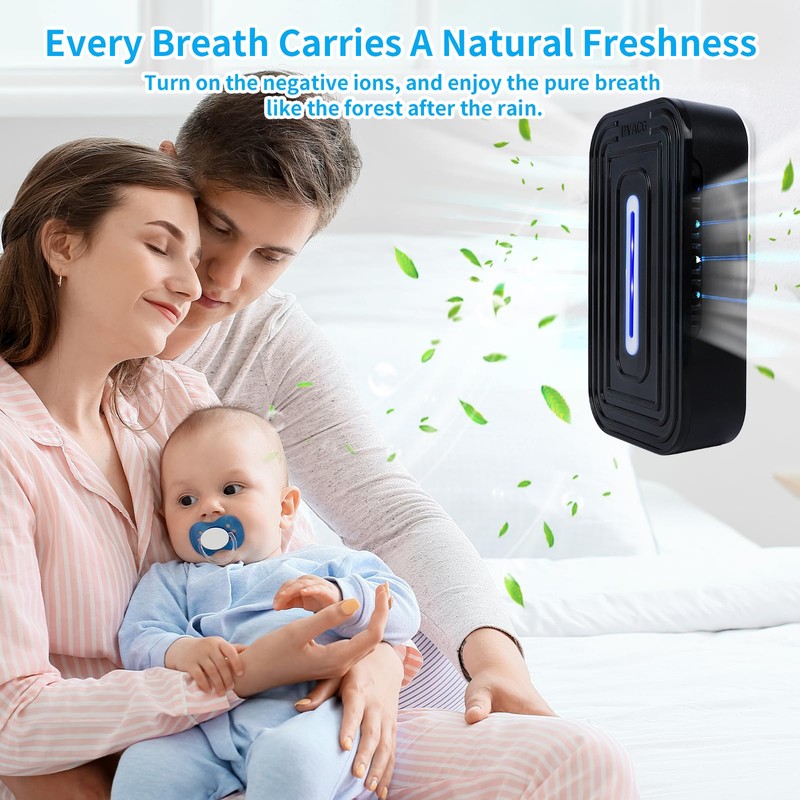 2026 Upgrade 2 Pack Negative Ion Air Purifier 8-Emitter, Quiet