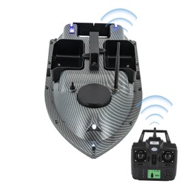 MIOUYTRT RC Bait Boat, 600m/1968ft Long-Distance Control Surf Fishing Bait Boat 4.4LBS Loading Capacity with Dual 5200mAh Battery and LCD for Lake/Ocean Angling, Auto Navigation (Gray)