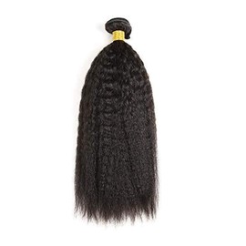 Kinky Straight Human Hair Bundles, Unprocessed Yaki Human Hair, 1 Bundle, 20 Inches, 100% Brazilian Hair, Real