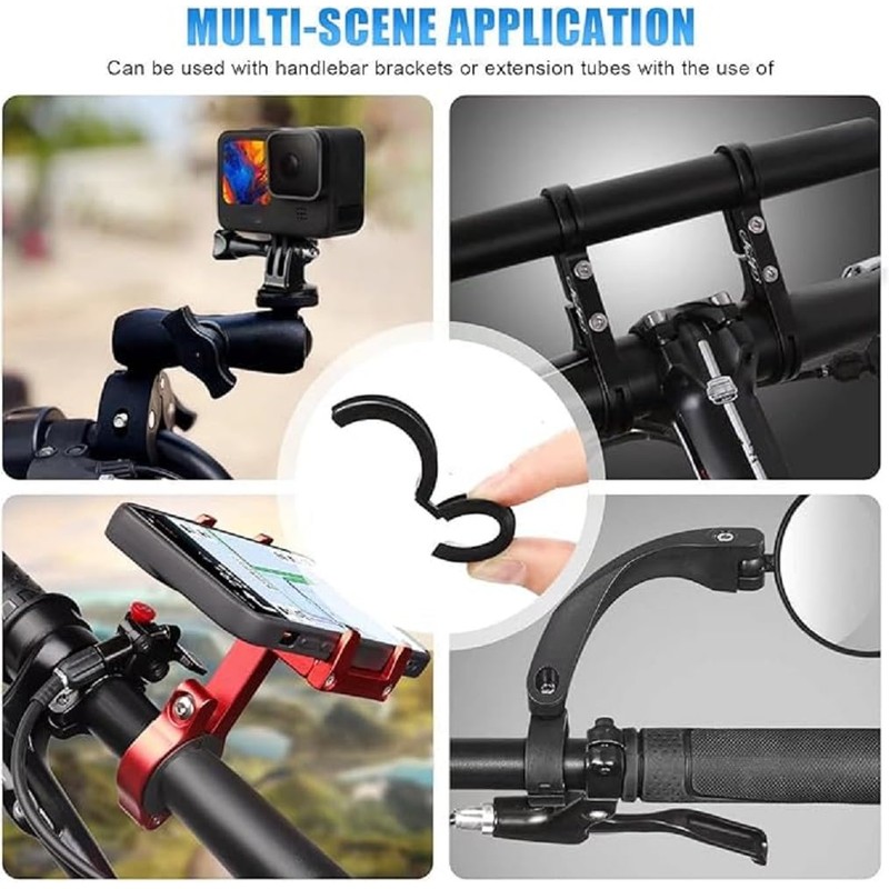 4PCS Handlebar Gasket Adapter, Rubber Gasket, Bicycle Handlebar 31.8 to