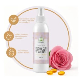Tónico Facial Rosas Con Vitamina E Ilumina Y Repara 500 Ml Momento De Aplicación Día/noche Tipo De Piel Normal A Mixta