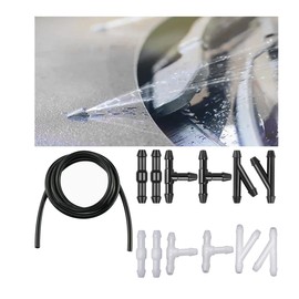 Adunsiaoto Scheibenwaschanlage Schlauch, Wischwasserschlauch Reparaturset, Universal Scheibenwaschanlage Schlauch, mit 12 Schlauchver, Autowasserpumpe und Düsen anschließen