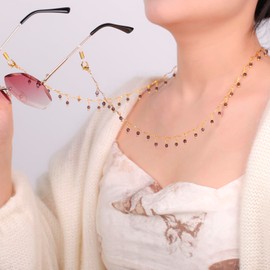 kkjoy Hanging Lantern Pendant Glasses Chains Metal Copper Glasses Holder Strap Sunglasses Chain Lanyards Eyeglass Chain Retainer Cord for Women Girls