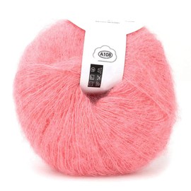 26g/Roll Soft Angora Mohair Yarn Multicolor Cashmere Knitting Wool Yarn with A Crochet for Garments Scarves Sweater Shawl and Craft Projects (flesh pink)