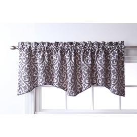 Stylemaster Twill and Birch Bryce Chenille Scalloped Valance with Cording, 55 by 17-Inch, Pewter