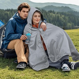 KawaGebo Kamp Fleece Waterproof Outdoor Blanket - Windproof Stadium Blanket for Camping, Picnics, and Sports Stay Dry and Comfortable 80"x 58"