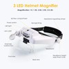 Lighted Head Magnifier With Detachable LEDs, Handsfree Reading Head Mounted