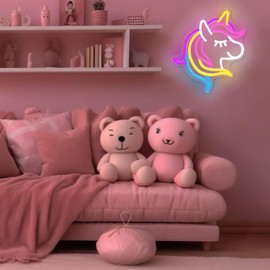 FuugZze Unicorn Neon Signs for Wall Decor Colorful Unicorn Led Sign USB Cute Neon Sign Dimmable Unicorn Neon Lights for Bedroom Party Unicorn Lights for Girls Room Birthday Christmas Unicorn Gifts