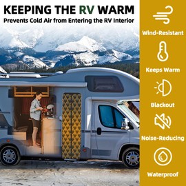 EZIRVLIFE Camper Insulated Door Cover, RV Insulated Door Cover, RV Insulation, Size 33" X 80", Magnetic Thermal Insulated Door Curtain
