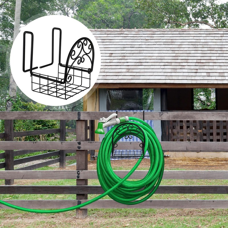 Wonderjune 2 Pack Hose Holder Wall Mount with Tool Storage