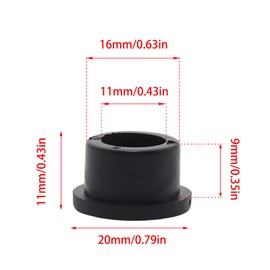 Adyoney 6 Pcs 16mm / 5/8 Inch Black Cable Cord Grommets, Rubber Desk Grommets for Table Computer Desk Wire Organizer TV Console and Other Furnitures Cover