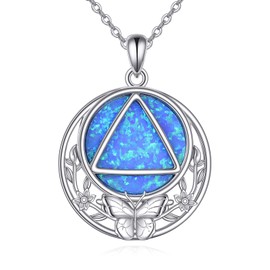 YFN AA Necklace Sterling Silver AA Pendant Necklace AA Jewelry for Women Butterfly Alcoholic Anonymous Gifts, Normal, Sterling Silver, No Gemstone