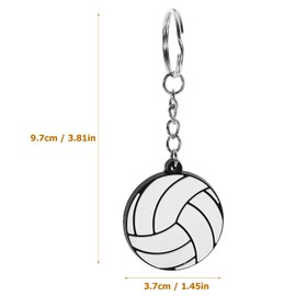 TOPPERFUN Pack of 20 volleyball key rings, 9.7 x 3.7 cm, PVC volleyball pendants, volleyball stickers, bag decoration, key decoration, DIY supplies, creative hanging key rings