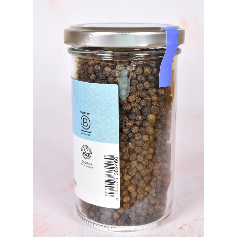 Steenbergs Organic Black Peppercorns Large Jar - 120g