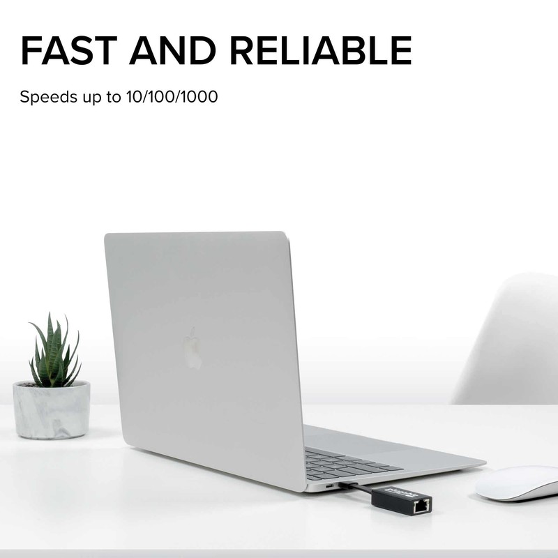 Plugable Adaptador USB C a Ethernet, Velocidad Gigabit rápida y