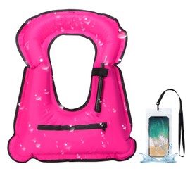 SWOURT Inflatable Snorkel Vest, Free Diving Swimming Safety Load up to 220 Ibs with Waterproof Bag