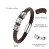 CaptainSteeL Bracelet for men-Leather Stainless Steel Black/Brown Braided Chain,Braided Leather