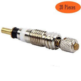 20 Pieces Presta Valve Core 4 Pieces Alloy Presta Valve Caps with Alloy Valve Core Remover Tool for Tubeless Road MTB Bike, Stan's, Vittoria, Continental, Kenda and More