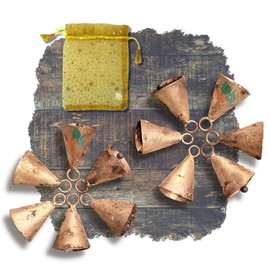 12 Pcs Rustic Bells Musical Rhythm Polar Sleigh Bells, Meditation, Craft Work, Party Favors, Cow Bells, Goat Bells, Wedding Bells, Christmas Décor, Prosperous Cone, 2-in High