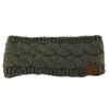 Winter CC Confetti Warm Fuzzy Fleece Lined Thick Knit Headband Headwrap Hat Cap (Solid Dk. Melange Gray)