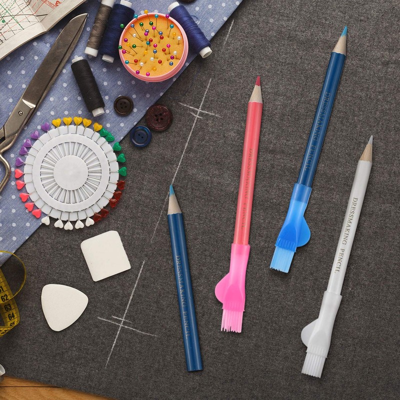 12 Pieces Sewing Fabric Pencils Water Soluble Pencil Tailor Mark