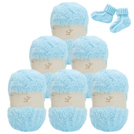 RANJIMA Baby Häkelgarn, 300g(6×50g) Wolle zum Häkeln, Super Weiche 100% Acryl Garn für Anfänger und Kinder, Antipilling Milch-Baumwolle zum Stricken für Decken, Schals, Taschen, Puppen