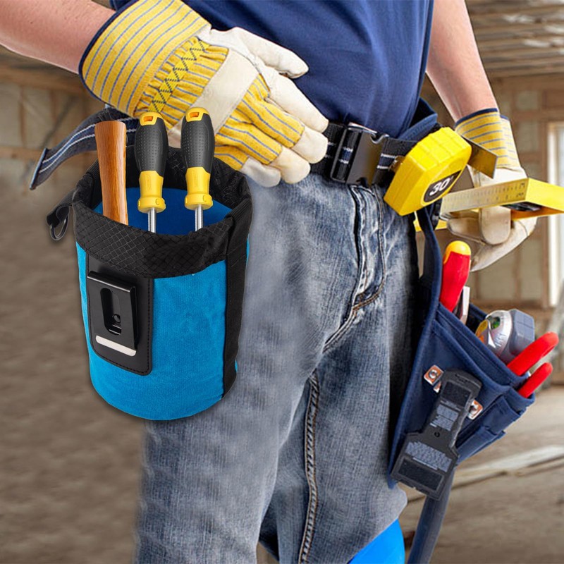 Tool Pouch with Belt Clip, Waxed Canvas Nail Pouch, 5