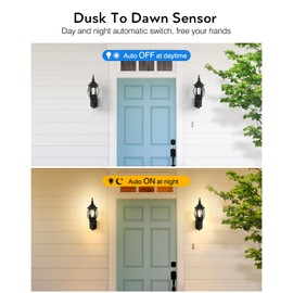 VIANIS Outdoor Wall Light, Black Exterior Porch Light Wall Mount, Modern Outside Lantern Lights for House, Dusk to Dawn Outdoor Sconce Lighting for Garage, Front Door Light Fixture Outdoor Wall Lamps