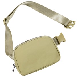 ODODOS Unisex Mini Belt Bag with Adjustable Strap Small Fanny Pack for Workout Running Traveling Hiking, Khaki Green