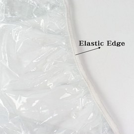 Klmnop Clear Oval Vinyl Fitted Tablecloth with Chair Leg Anti-Slip Bandage, Fits 48 x 68 Inch Oval Table, Waterproof Elasticized Table Cover Tablecloth Protector for Dinner Table(Clear)