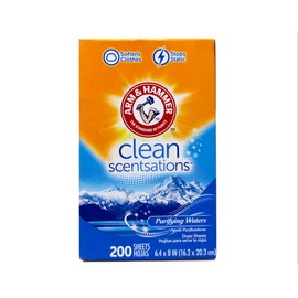 Arm & Hammer Fabric Softener Sheets, Purifying Waters, 200 ct