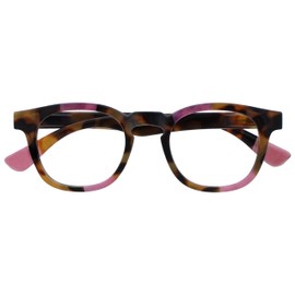Opulize Ava M62-4 -1.50 Long Distance Glasses Myopia Flattering Rounded Frame Spring Hinges Scratch-Resistant Brown Tortoiseshell Pink Men Women