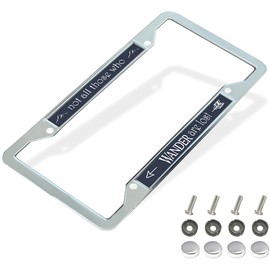 Not All Those Who Wander are Lost License Plate Frame,Traveller Gift Aluminum Alloy License Plate Frame,Tour Travel Quote License Plate Frame for Travel Lovers with Screws Caps