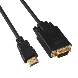 PremiumCord HDMI to VGA Cable with Converter, Resolution Full HD 1080p 60Hz, Gold-Plated Connectors, Colour Black, Cable Length 2 m