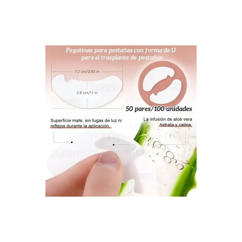 100 Pzs Parches Empaque Hidrogel Para Ojos Pestañas Mink