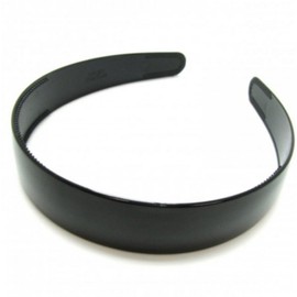 Black Wide Plastic Alice Hair Band Headband 2.5cm (1") Wide