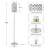 EMORLO Crystal Floor Lamp with Remote Control, Smart Modern Silver