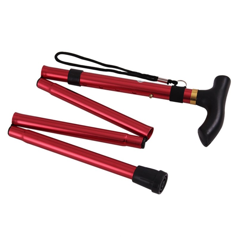 FOMIYES Foldable Adjustable Lightweight Trekking Pole Section Aluminium Alloy Anti-