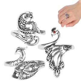 3 piezas de anillo para tejer, anillo ajustable para tejer, anillo de ganchillo, guía de hilo de ganchillo para tejer más rápido