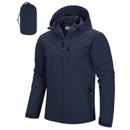 33,000ft Men's Packable Rain Jacket Lightweight Rain Shell Jacket with Hood Waterproof Raincoat for Cycling