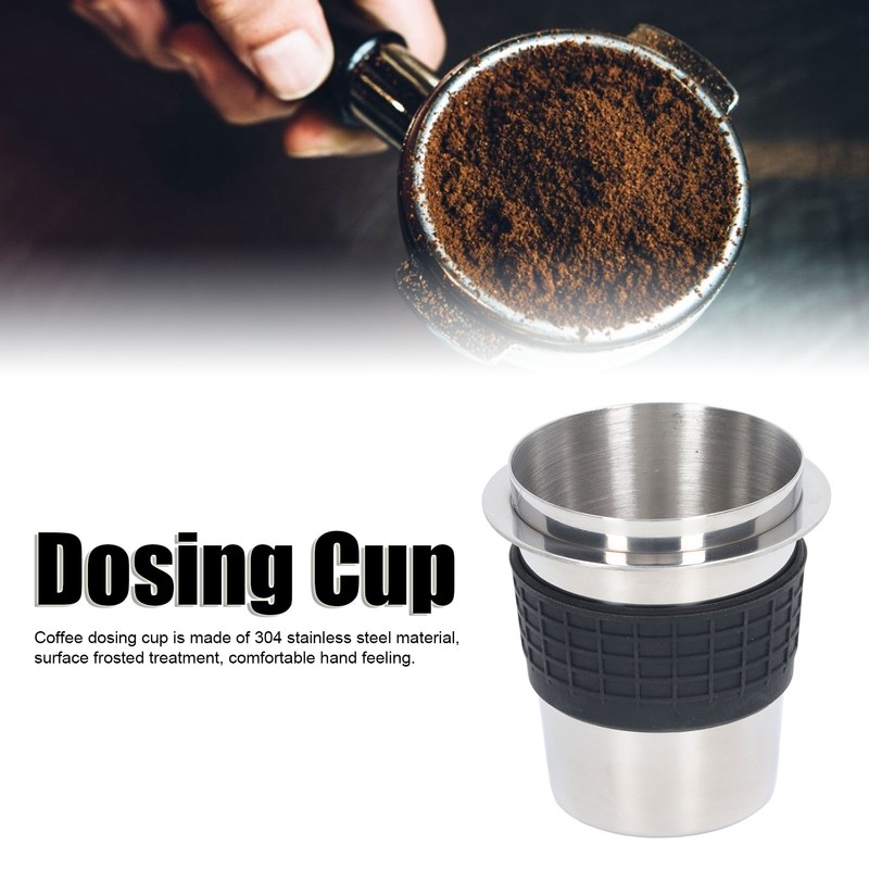 58mm Stainless Steel Coffee Dosing Cup Coffee Machine Handle Receiving