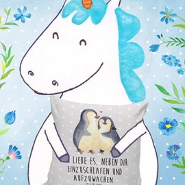 Mr. & Mrs. Panda 40 x 40 cm Pillow Penguins Sleep – Gift, Anniversary, Valentine's Day, Love Gift, Sofa Cushion, Sofa Cushion 40 x 40 cm, Cushion Cover