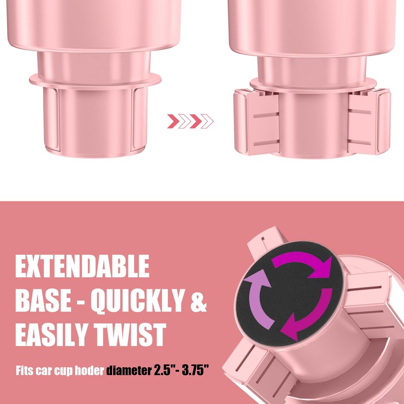 Upgraded Car Cup Holder Expander Adapter with Offset Adjustable Base,