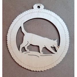 Short Haired Domestic Cat Wooden Christmas Ornament Cat Lover's Gift