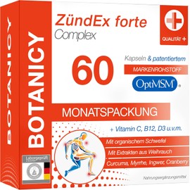 ZÜNDEX FORTE COMPLEX | High-Dose OptiMSM, Frankincense, Ginger & Curcuma | Advanced Joint & Mobility Support | 60 Capsules Monthly Pack | Natural Anti-Inflammatory & Antioxidant Formula
